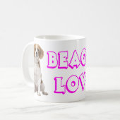 Mug Chiot Beagle - Amour Rose Violet Beagles (Devant gauche)