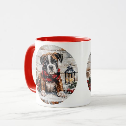 Mug Chiot boîte de Noël (Devant gauche)