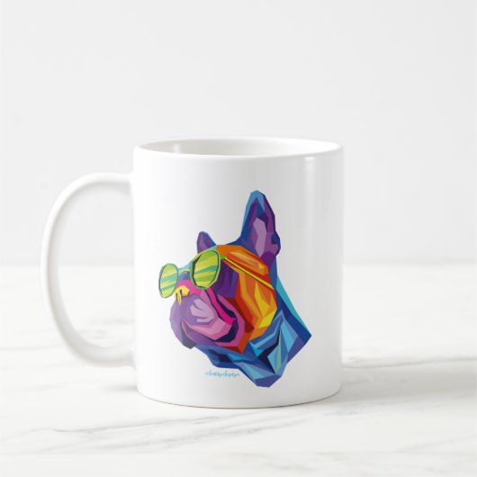 Mug Chiot Bouledogue Français Été Coloré (Gauche)