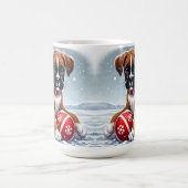 Mug Chiot Boxer Adorable dans un Paysage enneigé (Centre)