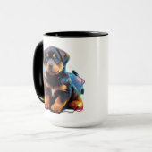 MUG CHIOT CHIEN ROTWEILER NOËL DE NOËL (Devant gauche)