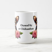 Mug Chiot Chihuahua avec Fleurs Décoratives (Centre)