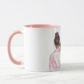 Mug Chiot crème blanche mère chienne noire lady (Gauche)