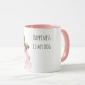 Mug Chiot crème blanche mère chienne noire lady (Devant droit)