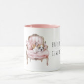 Mug Chiot crème noir dormant doux (Centre)