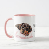 Mug Chiot Crème Noir Doux Endormi (Gauche)
