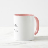 Mug Chiot Crème Noir Doux Endormi (Devant droit)