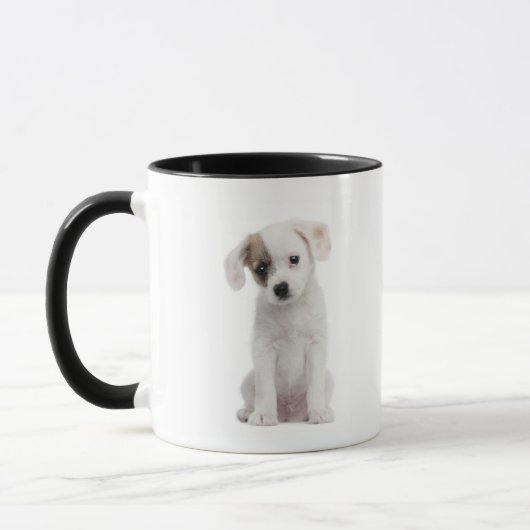 Mug Chiot croisé de race (2 mois) (Gauche)