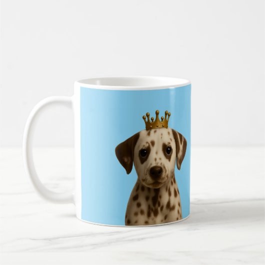 Mug Chiot dalmate en Couronne or mignonne (Gauche)