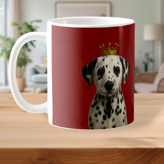 Mug Chiot dalmate en Couronne or mignonne