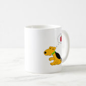 Mug Chiot de bande dessinée pensant à Apple (Devant droit)