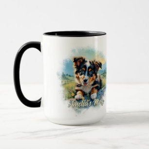 Mug Chiot de berger australien sur mesure