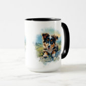 Mug Chiot de berger australien sur mesure (Devant droit)