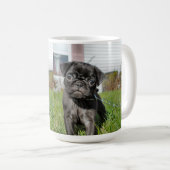 Mug Chiot de Carlin noir (Devant droit)