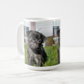 Mug Chiot de Carlin noir (Devant gauche)