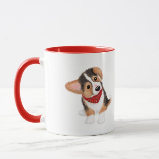 Mug chiot de corgi mignonne muscade personnalisée (Gauche)