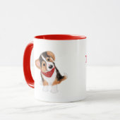 Mug chiot de corgi mignonne muscade personnalisée (Devant gauche)