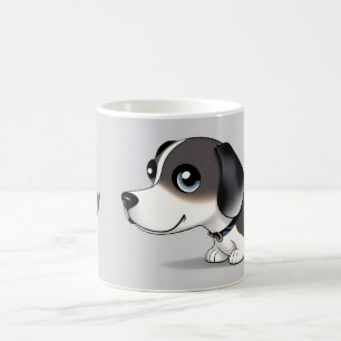 Mug Chiot de dessin animé adorable avec des yeux brill