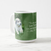 Mug Chiot de Grands Pyrénées d'aquarelle - détente de (Devant gauche)