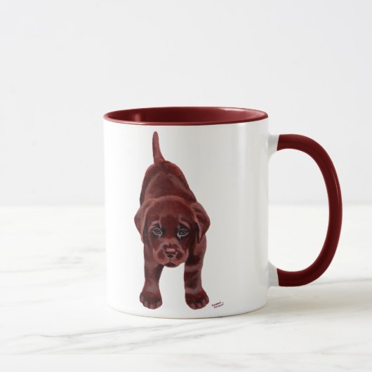 Mug Chiot de Labrador de chocolat (Droite)