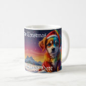 Mug Chiot de Noël avec chapeau de Noël (Devant droit)