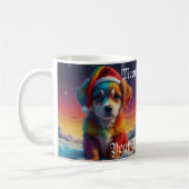 Mug Chiot de Noël avec chapeau de Noël (Gauche)