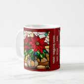 Mug Chiot de Noël Enveloppé Faux Vitrail (Devant gauche)