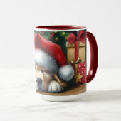 Mug Chiot de Noël Golden Retriever (Devant droit)