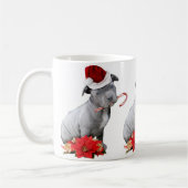 Mug Chiot de pitbull de Noël (Gauche)