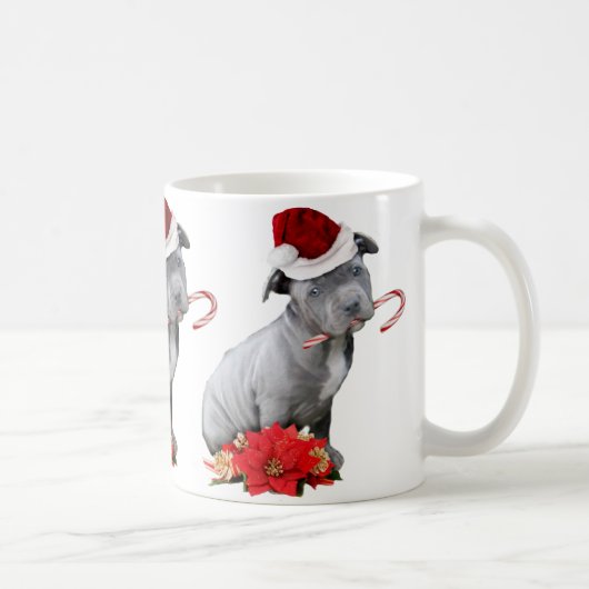 Mug Chiot de pitbull de Noël (Droite)