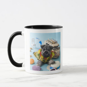 Mug Chiot de Schnauzer miniature et vacances d'été