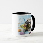 Mug Chiot de Schnauzer miniature et vacances d'été (Devant droit)
