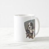 Mug Chiot de Setter anglais avec fusil de chasse class (Devant droit)