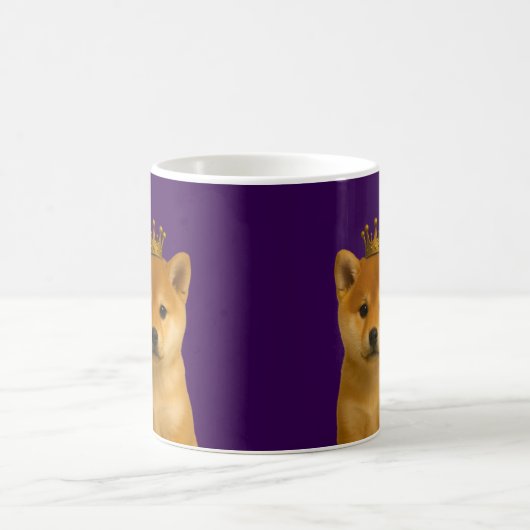 Mug Chiot de Shiba Inu en Couronne Or (Centre)
