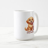 Mug Chiot doré heureux (Devant droit)