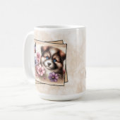 Mug Chiot Douillet & Jardin Coloré (Devant gauche)