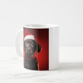 Mug Chiot du Black Lab à Santa Hat (Devant gauche)
