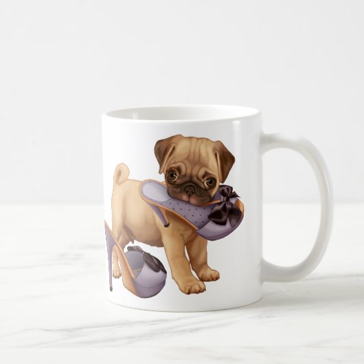 Mug Chiot et chaussure de carlin (Droite)