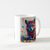 Mug Chiot Expressif dessin animal abstrait (Devant droit)