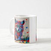 Mug Chiot Expressif dessin animal abstrait (Devant gauche)
