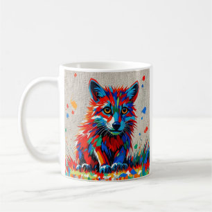 Mug Chiot Expressif dessin animal abstrait