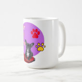 Mug Chiot frienchie adorable avec des coeurs (Devant droit)