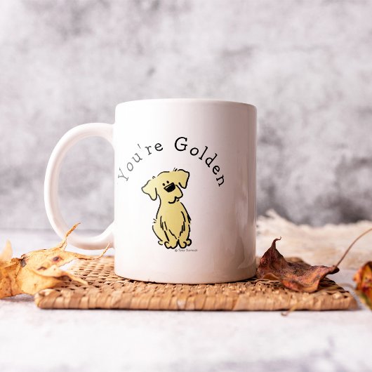 Mug Chiot Golden Retriever Personnalisé Simple Blanc