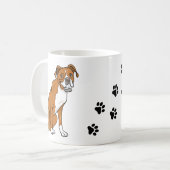 Mug Chiot Mignon Cartoon Boxer Chien (Devant gauche)