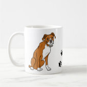 Mug Chiot Mignon Cartoon Boxer Chien (Gauche)