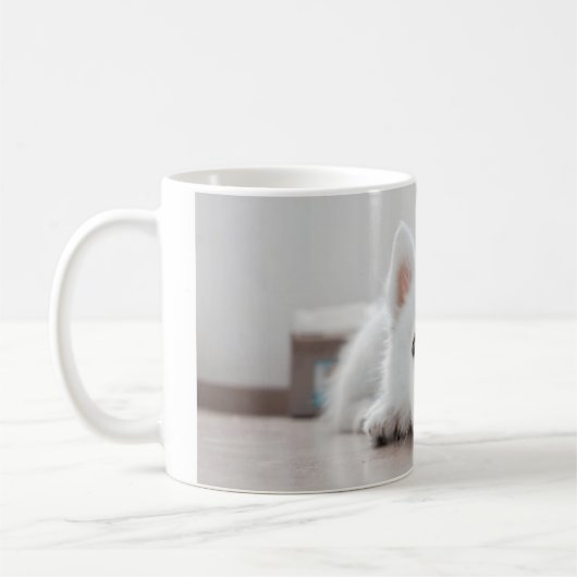 Mug Chiot mignon de samoyed (Gauche)