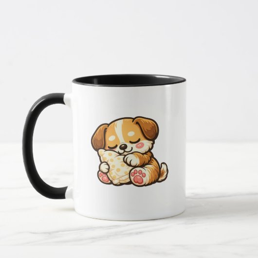 Mug Chiot mignon endormi avec oreiller (Gauche)