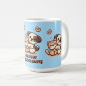 Mug Chiot mignon et chaton (Devant droit)
