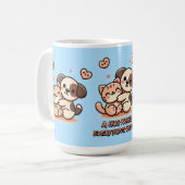 Mug Chiot mignon et chaton (Devant gauche)