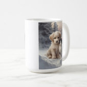 Mug Chiot mignon et chaton en neige (Devant droit)